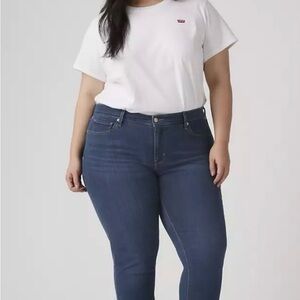 Levi's Plus-Size High-Rise Straight Jeans in Medium Blue